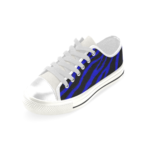 Ripped SpaceTime Stripes - Blue Men's Classic Canvas Shoes (Model 018)