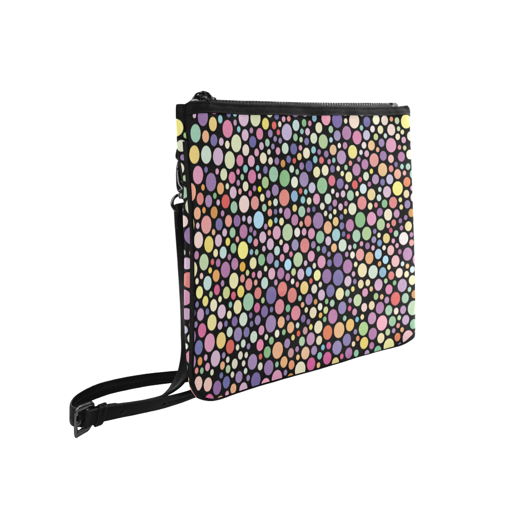 Colorful dot pattern Slim Clutch Bag (Model 1668)