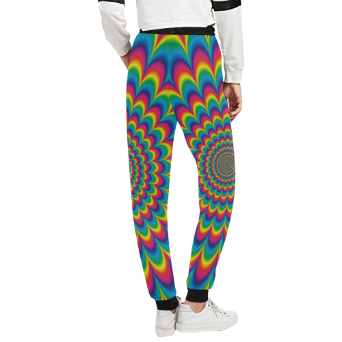 Crazy Psychedelic Flower Power Hippie Mandala Unisex All Over Print Sweatpants (Model L11)