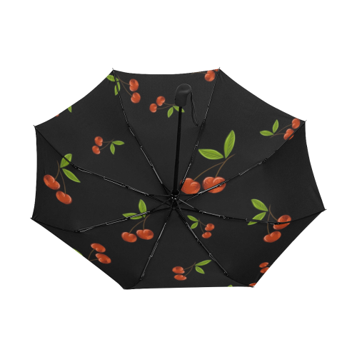 Red Cherries Anti-UV Auto-Foldable Umbrella (Underside Printing) (U06)