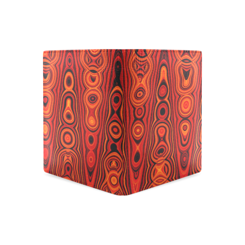 Brown Abstract Pattern Men's Leather Wallet (Model 1612)