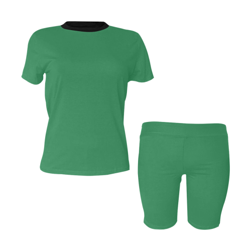 color sea green Women's Short Yoga Set