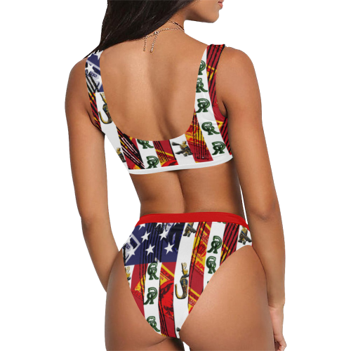 Amexius Debt Sport Top & High-Waisted Bikini Swimsuit (Model S07)