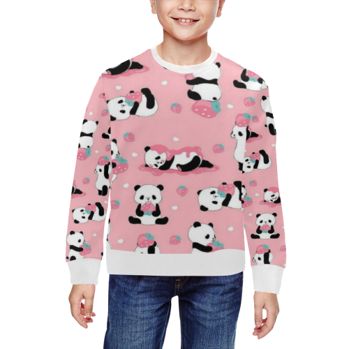 pandas All Over Print Crewneck Sweatshirt for Kids (Model H29)