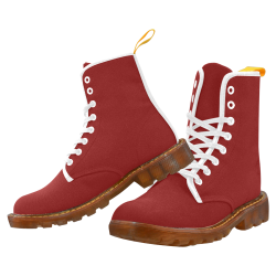 Dark Red and White Martin Boots For Men Model 1203H