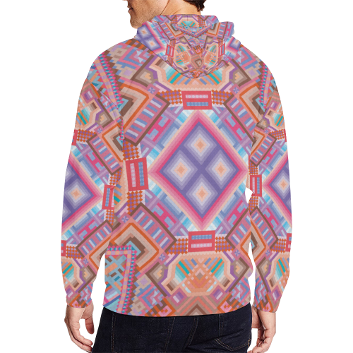 Researcher All Over Print Full Zip Hoodie for Men/Large Size (Model H14)