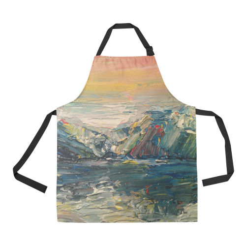 Mountains painting All Over Print Apron