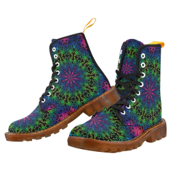 Rainbow Scratch Art Mandala Kaleidoscope Abstract Martin Boots For Women Model 1203H