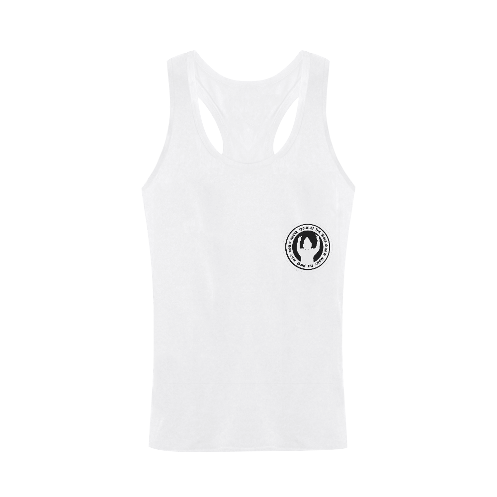 BLK BACK IT NEVER TROUBLES THE WOLF Men's I-shaped Tank Top (Model T32)