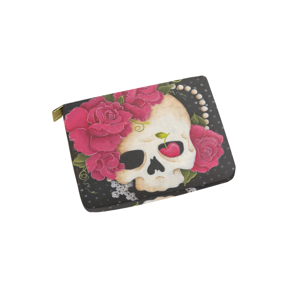 Sweet heart Skull Carry-All Pouch 6''x5''