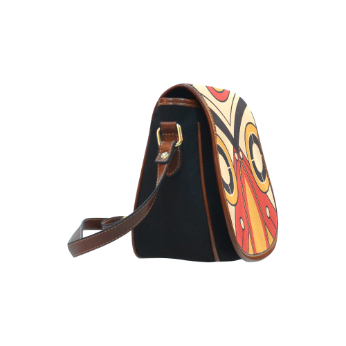 Geo Aztec Bull Tribal Saddle Bag/Small (Model 1649)(Flap Customization)