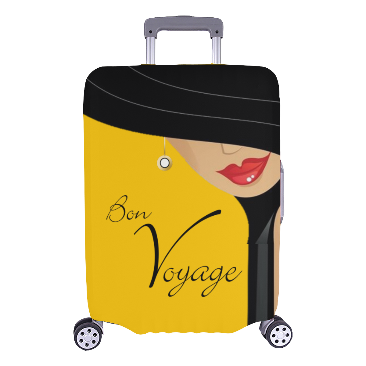 Bon Voyage Woman Luggage Cover Yellow Luggage Cover/Large 26"-28"