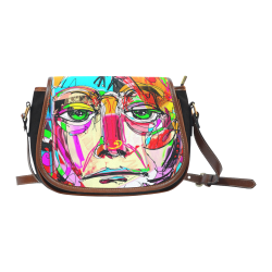 Guy Graffiti Saddle Bag/Small (Model 1649)(Flap Customization)