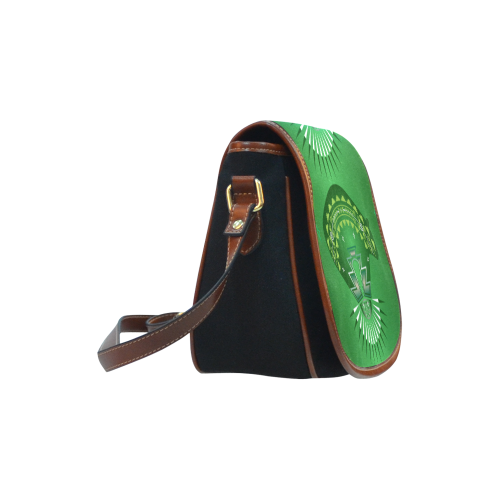 Three Bears Green Saddle Bag/Small (Model 1649)(Flap Customization)