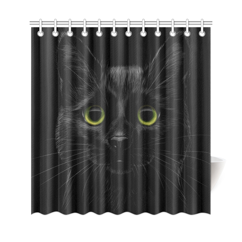 Black Cat Shower Curtain 69"x72"