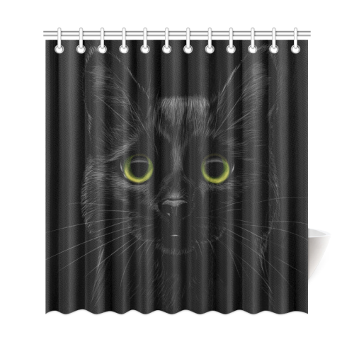 Black Cat Shower Curtain 69"x72"