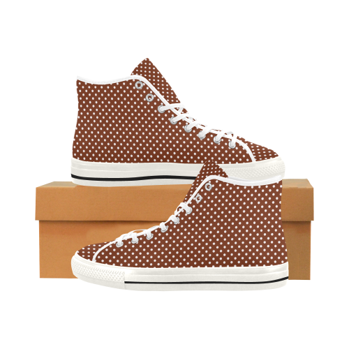 Brown polka dots Vancouver H Women's Canvas Shoes (1013-1)