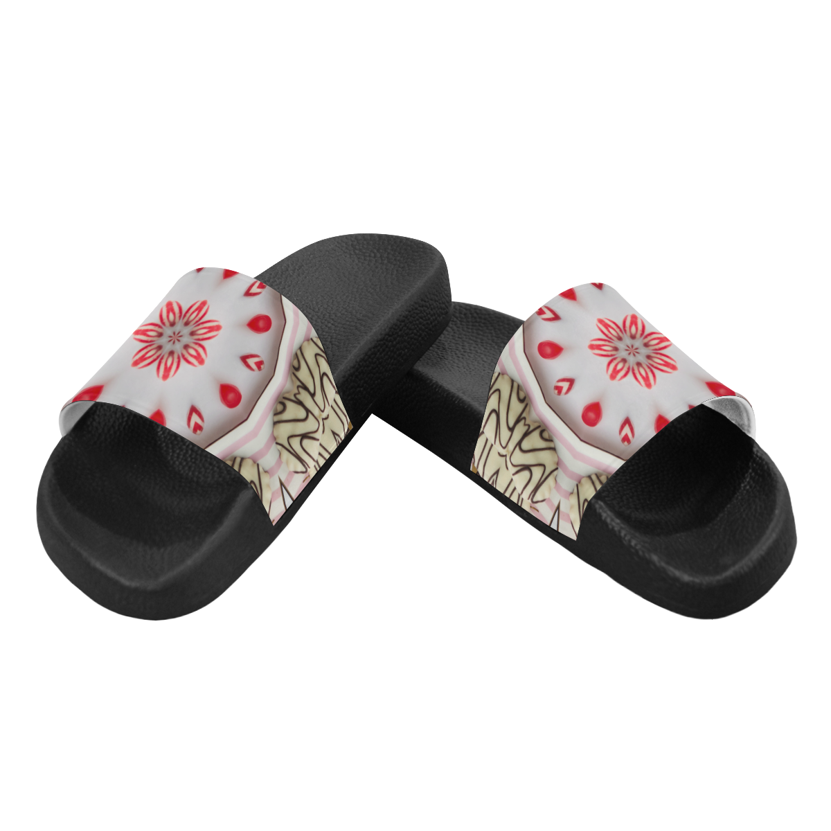 Love and Romance Pastries Cookies and Heart Candie Women's Slide Sandals (Model 057)