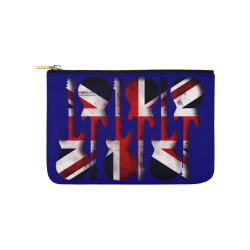 Union Jack British UK Flag Guitars Blue Carry-All Pouch 9.5''x6''