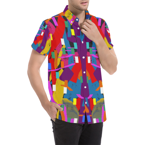 CONFETTI NIGHTS 2 Men's All Over Print Short Sleeve Shirt/Large Size (Model T53)