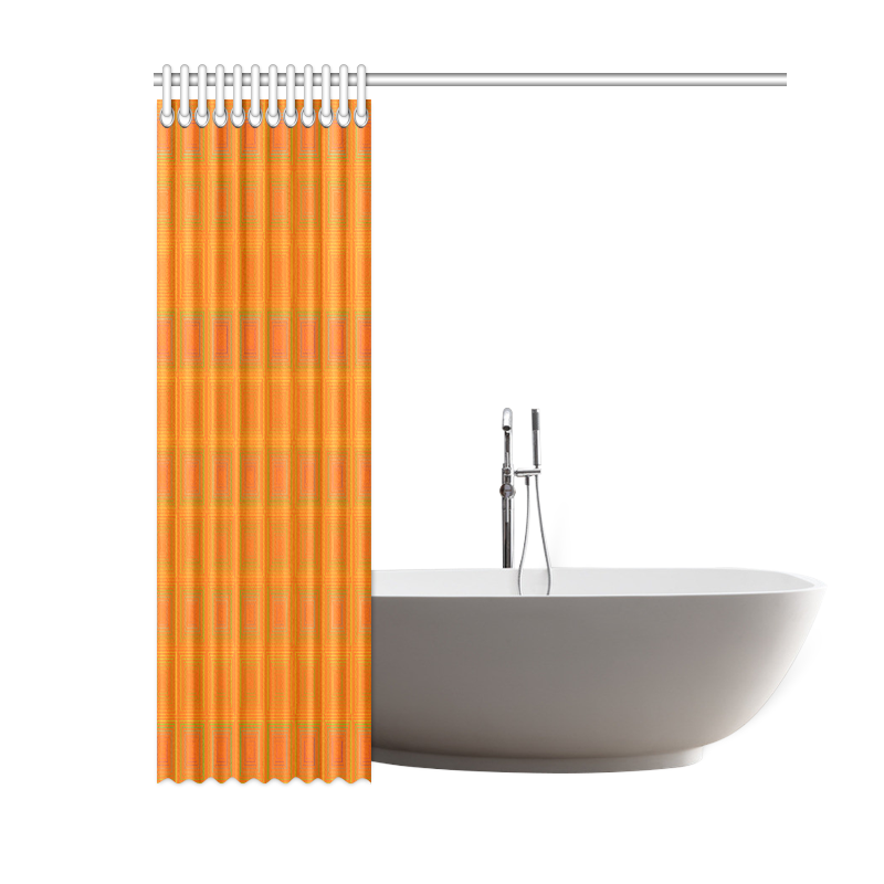 Orange reddish multicolored multiple squares Shower Curtain 60"x72"