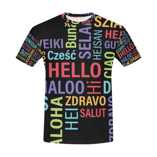 HELLO TO THE WORLD 10920PX RGB 300DPI All Over Print T-Shirt for Men (USA Size) (Model T40)