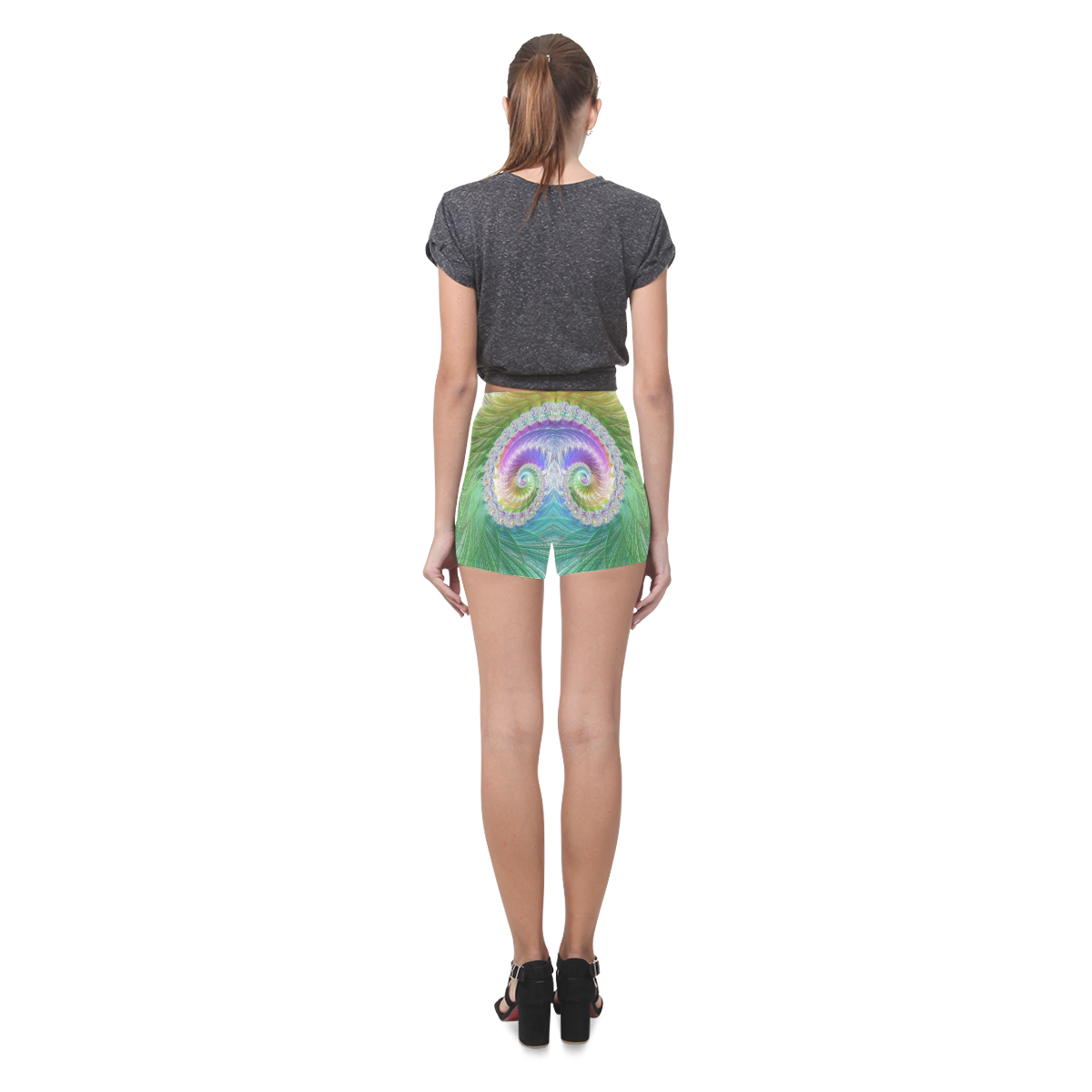 Frax Fractal Rainbow Briseis Skinny Shorts (Model L04)
