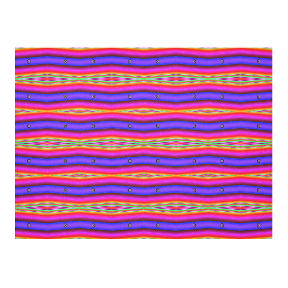 Bright Pink Purple Stripe Abstract Cotton Linen Tablecloth 52"x 70"