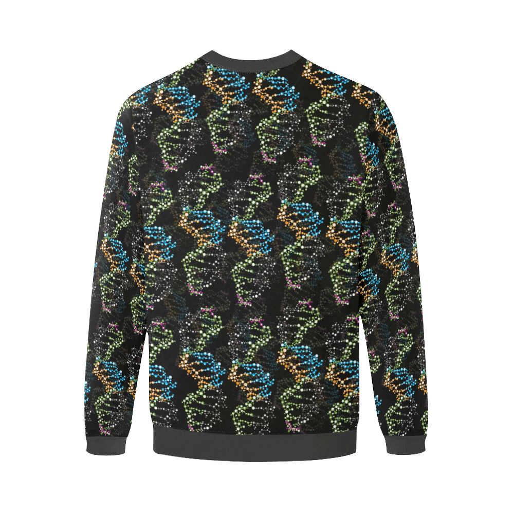 DNA pattern - Biology - Scientist Men's Oversized Fleece Crew Sweatshirt (Model H18)