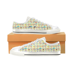 Colorful Paws White Women's Classic Canvas Shoes (Model 018)