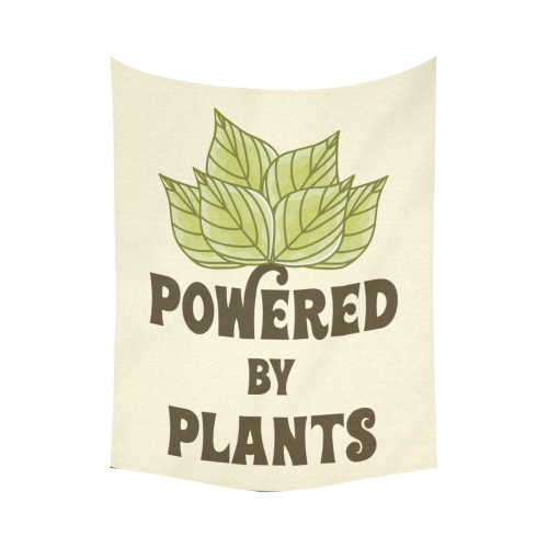 Powered by Plants (vegan) Cotton Linen Wall Tapestry 60"x 80"