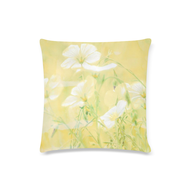 wildflowers yellow Custom Zippered Pillow Case 16"x16"(Twin Sides)
