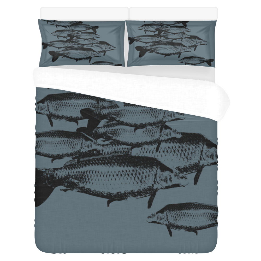 carp fish bed linen 3-Piece Bedding Set