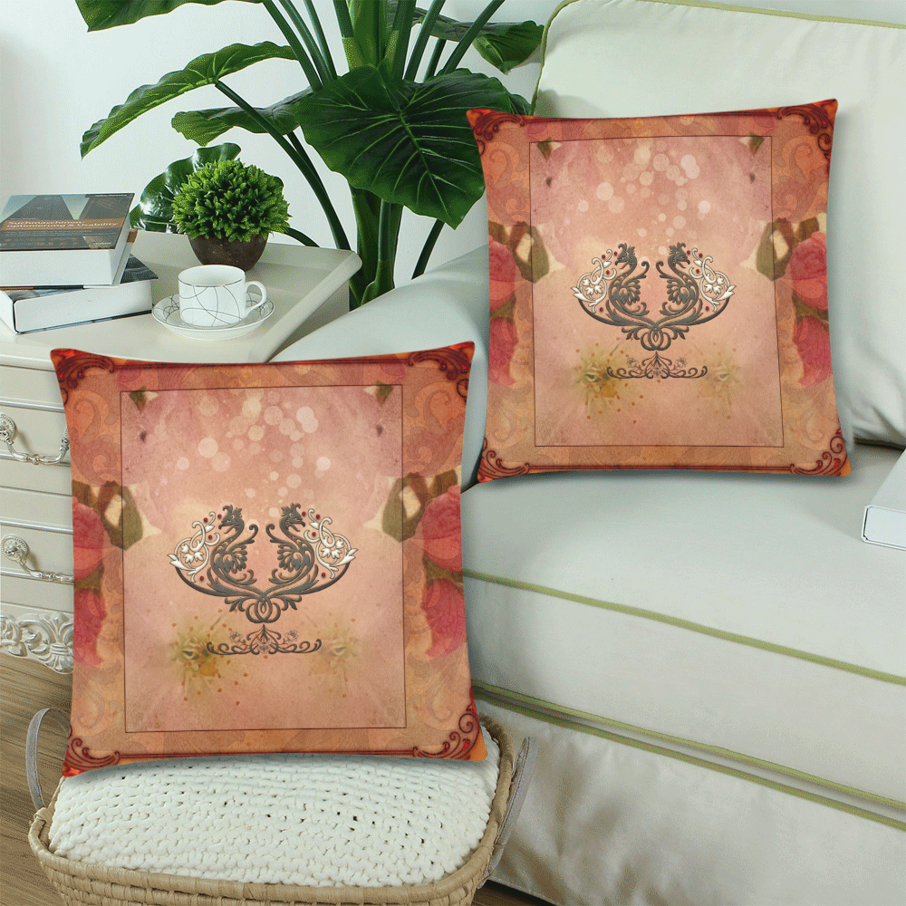 Wonderful fantasy dragon Custom Zippered Pillow Cases 18"x 18" (Twin Sides) (Set of 2)