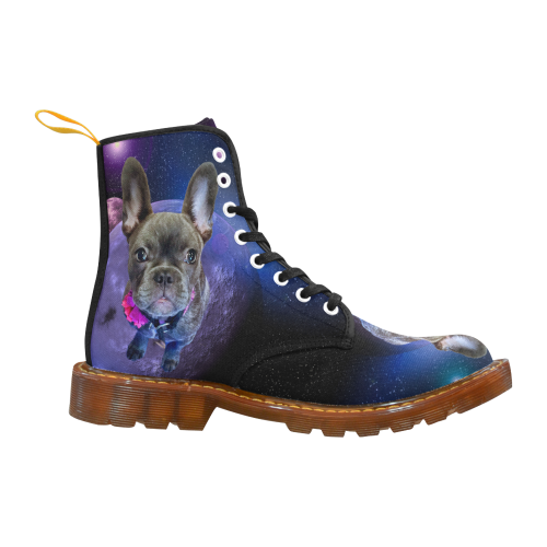 Dog French Bulldog and Planets Martin Boots For Men Model 1203H