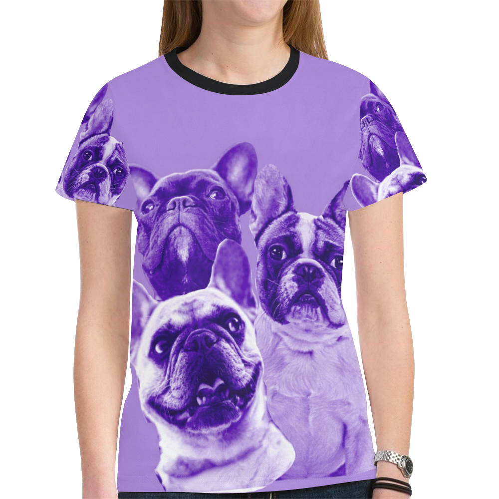 Frenchies tee shirt New All Over Print T-shirt for Women (Model T45)