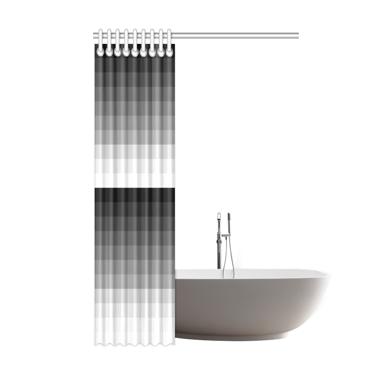 White, black, gray multicolored stripes Shower Curtain 48"x72"