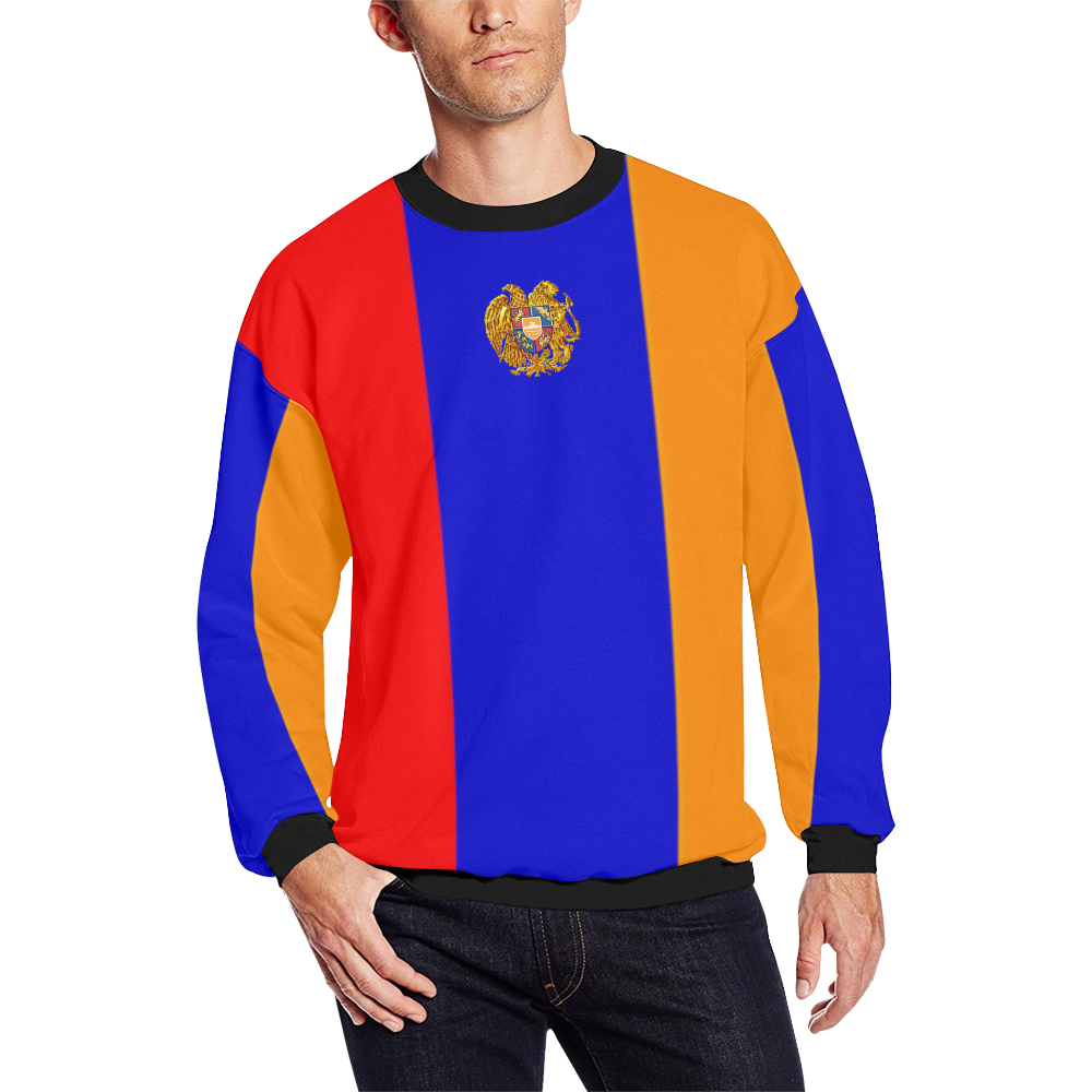 Armenian Flag  Հայաստանի դրոշակը Men's Oversized Fleece Crew Sweatshirt (Model H18)