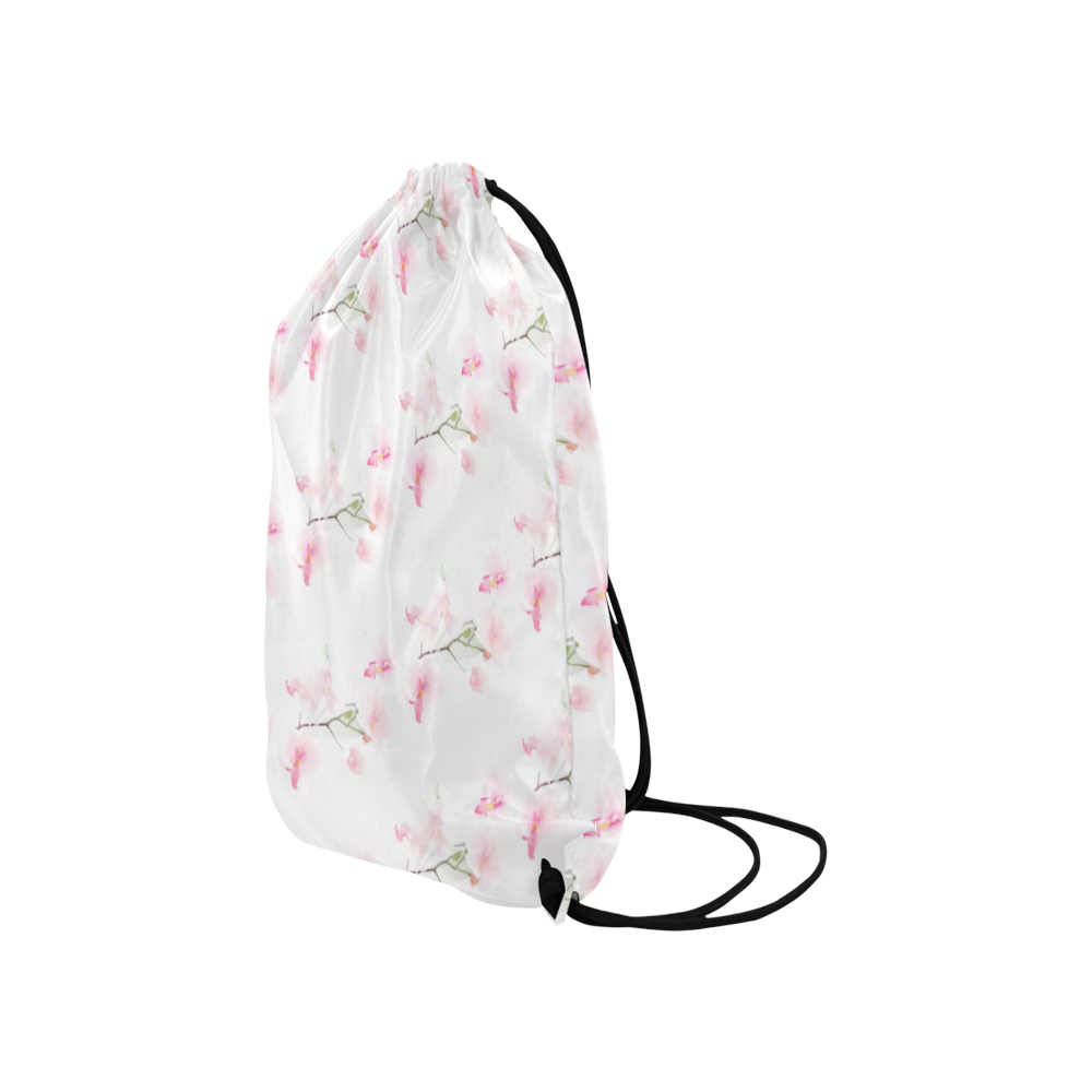 PATTERN ORCHIDÉES Small Drawstring Bag Model 1604 (Twin Sides) 11"(W) * 17.7"(H)