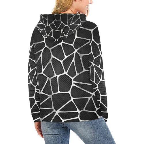 cracked metal All Over Print Hoodie for Women (USA Size) (Model H13)