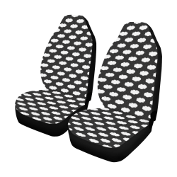 Clouds with Polka Dots on Black Car Seat Covers (Set of 2)