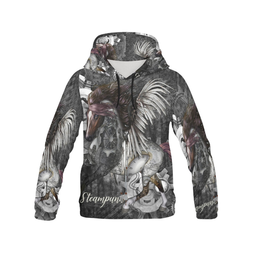 Aweswome steampunk horse with wings All Over Print Hoodie for Men (USA Size) (Model H13)