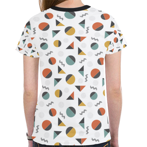 Geo Cutting Shapes New All Over Print T-shirt for Women (Model T45)