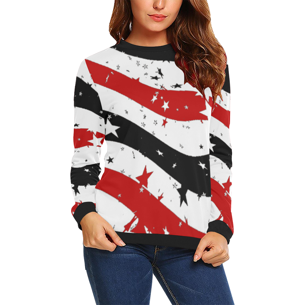 13rb All Over Print Crewneck Sweatshirt for Women (Model H18)