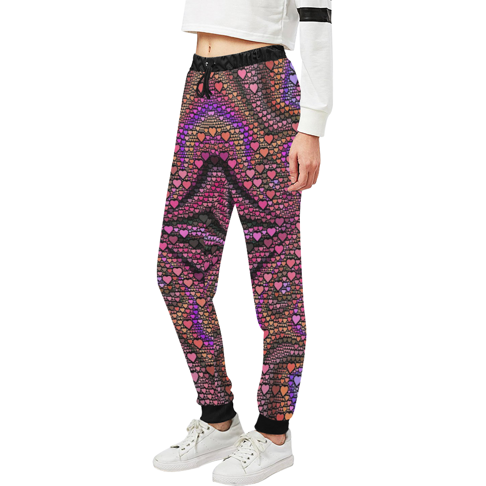 hearts everywhere B  by JamColors Unisex All Over Print Sweatpants (Model L11)
