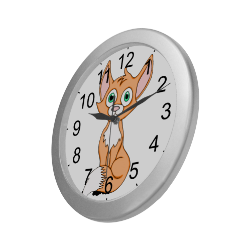Foxy Roxy Silver Color Wall Clock