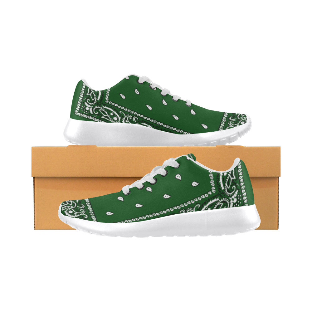 Green Bandana Women-White Women’s Running Shoes (Model 020)