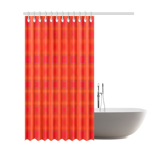 Red orange multicolored multiple squares Shower Curtain 72"x84"