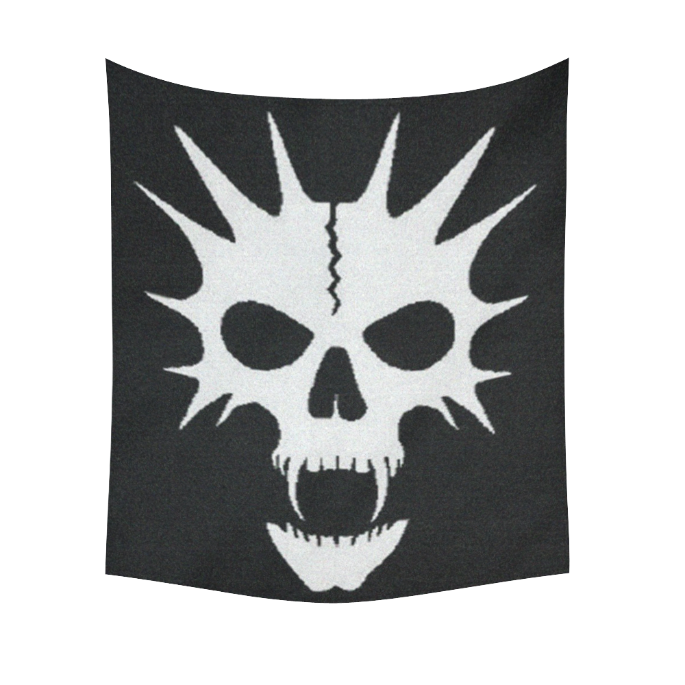 3D Gothic Vampire Skull Black Light Plush Cotton Linen Wall Tapestry 51"x 60"