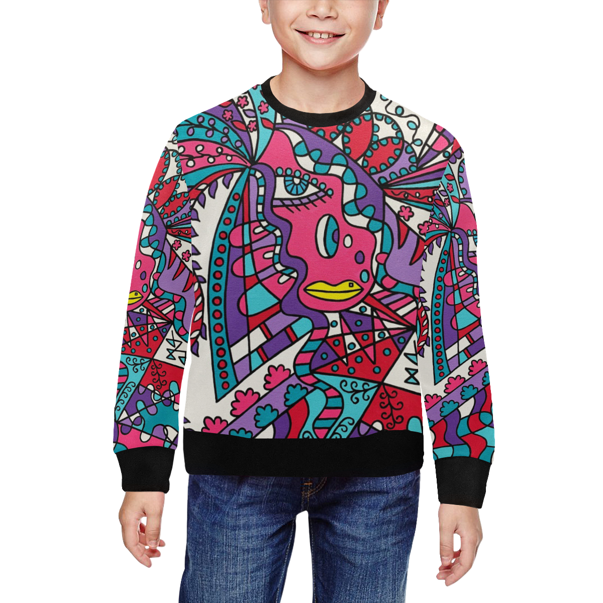 Tickled All Over Print Crewneck Sweatshirt for Kids (Model H29)